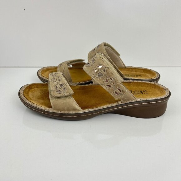 NAOT Sandals Size 41 US 10  Cornet Sandals Beige Leather Two Adjust Strap - Picture 3 of 16